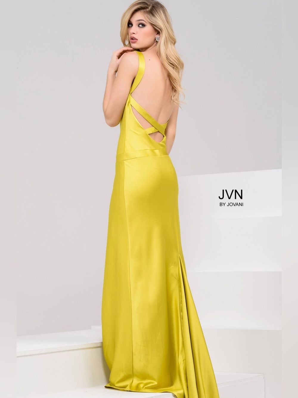 Jovani Silk Yellow Dress